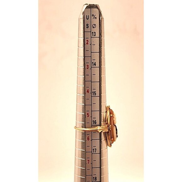 Vintage Cameo Ring With Diamond Accent In Ornate Gold Setting Original Box RARE - Picture 14 of 14